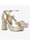  Tory Burch Sandália Plataforma Salto Alto Feminino Dourado