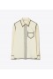  Camisas femininas Tory Burch Silk Twill Brigitte Branco