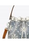  Tory Burch T Monogram Denim Bucket Bags Feminino Azul