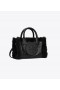  Tory Burch Mini Ella Patent Shearling Tote Bags Femininas Pretas