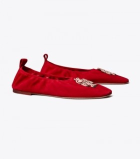 Tory Burch Heart Ballerina Feminina Vermelha