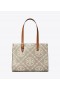  Női Tory Burch Small T Monogram kontraszt dombornyomott tote bags krém