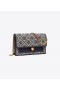  Női Tory Burch T Monogram Jacquard pénztárca Crossbody minitáskák Navy