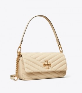  Női Tory Burch Small Kira Chevron Flap válltáskák krém