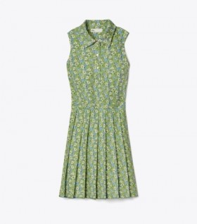  Női Tory Burch nyomtatott teljesítményű, hajtogatott fekete ruha