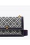  Borsa a tracolla Mini T Monogram Tory Burch da donna blu navy