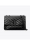 Borsa a tracolla convertibile Kira Chevron di Tory Burch da donna, nera e argento