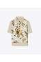  Polo da donna Tory Burch in seta con davanti color crema