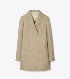  Blazer in lana rilassato Tory Burch da donna marrone bianco multicolore