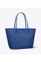 レディース トリーバーチ エバーレディ ジップ トートバッグ ネイビーブルー