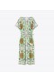レディース トリーバーチ プリント コットン シルク ドレス ミント