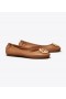  Dame Tory Burch Minnie Travel Ballerina Royal Brun / Gull