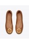  Dame Tory Burch Minnie Travel Ballerina Royal Brun / Gull