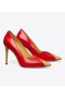  Tory Burch Triangle Pump hæler for kvinner, rød brun