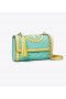  Dame Tory Burch Small Fleming Patent Border Convertible Skuldervesker Sitron