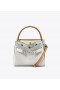  Tory Burch Petite Lee Radziwill Perforerte doble vesker for kvinner Hvit