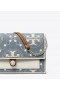  Dame Tory Burch T Monogram Denim Lommebok Crossbody Mini Vesker Blå