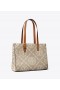  Dame Tory Burch Small T Monogram Contrast Pregede Tote Bags Cream