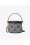 Dame Tory Burch Mini T Monogram Kantine Crossbody Vesker Navy