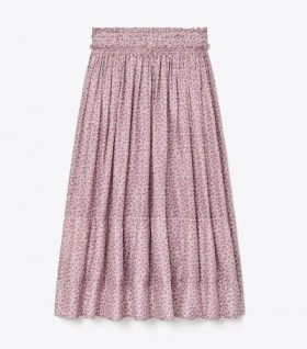  Kvinners Tory Burch Ditsy Floral Ruched-midjeskjørt Lilla