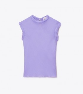  Dame Tory Burch Twisted Chiffon Topper Lavendel