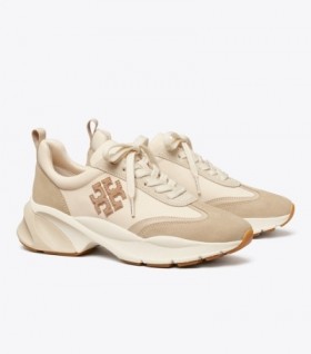  Tory Burch Good Luck-sneakers for kvinner, gull
