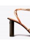  Damskie sandały Tory Burch Split Mignon Strappy Heeled na obcasie w kolorze pomarańczowym i różowo-złotym