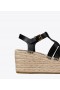  Damskie Espadryle Koturnowe Tory Burch Fisherman Czarne