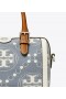  Damskie Tory Burch Petite T Monogram Denim Barrel Crossbody Bags Niebieskie