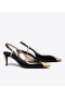 Damskie Tory Burch Triangle Slingback Obcasy Brązowo-Czarne