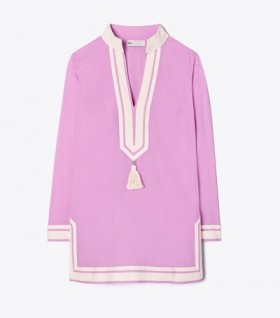  Damskie tuniki Tory Burch Cotton Tory Tunic Coverups Pink