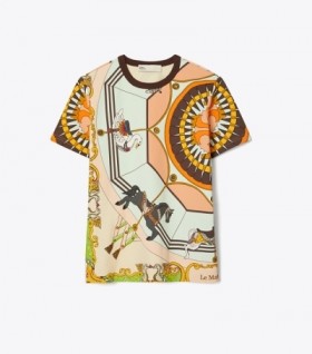  Damskie koszulki z nadrukiem Tory Burch Koralowe wielokolorowe