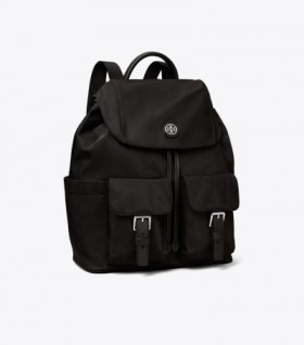  Plecaki damskie Tory Burch Nylon Flap w kolorze czarnym