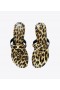  Sandale Tory Burch Miller de damă, sandale din piele lacuită imprimată leopard bej