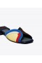  Sandale de damă Tory Burch Marquetry Slides Albastru Alb