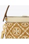  Ženske Tory Burch T monogram vezene torbe za kantinu od rafije crne