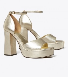 Ženske Tory Burch sandale s platformom, zlatne pete