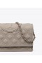 Dam Tory Burch Fleming Matte Chain Plånbok Crossbody Miniväskor Grå