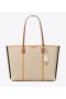  Tory Burch Perry Canvas Tygpåsar med tre fack för kvinnor Beige Flerfärgad