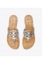  Tory Burch Miller sandal för kvinnor, lädersandaler Silver Beige