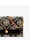 Dam Tory Burch T Monogram Kontrast Präglad kedja Plånbok Miniväskor Svart kräm