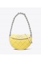  Dam Tory Burch Mini Fleming Mjuk Patent Border Crescent Väskor Citronvit