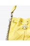  Kvinnors Tory Burch Small Fleming Mjuk Patent Border Bucket Bags Citron White