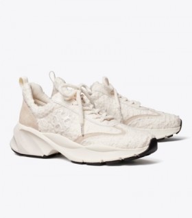  Dam Tory Burch Good Luck Trainer Sneakers Cream White