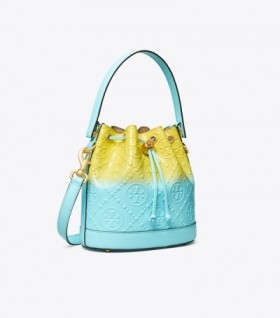  Dam Tory Burch T Monogram Dip-dye Bucket Bags Yellow Light