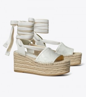  Kadın Tory Burch T Monogram Wedge Sandal Espadriller Lacivert