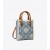  Kadın Tory Burch Mini T Monogram Denim Tote Çantalar Mavi