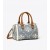  Kadın Tory Burch Petite T Monogram Denim Varil Çapraz Çantalar Mavi