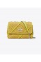  Bolsos de hombro convertibles tejidos con rombos pequeños Kira de Tory Burch para mujer, color negro
