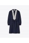  Vestido túnica con mangas abullonadas de Tory Burch para mujer en azul marino